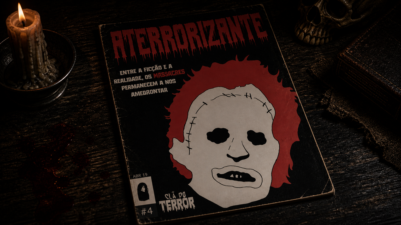 Capa do e-book Revista Aterrorizante 4ª Edição: Massacres - Clã do Terror