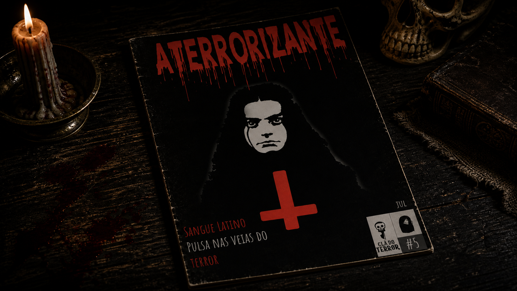Capa do e-book Revista Aterrorizante 5ª Edição: Sangue Latino - Clã do Terror